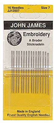 John James Embroidery Hand Needles / Size 7, 16/Pkg